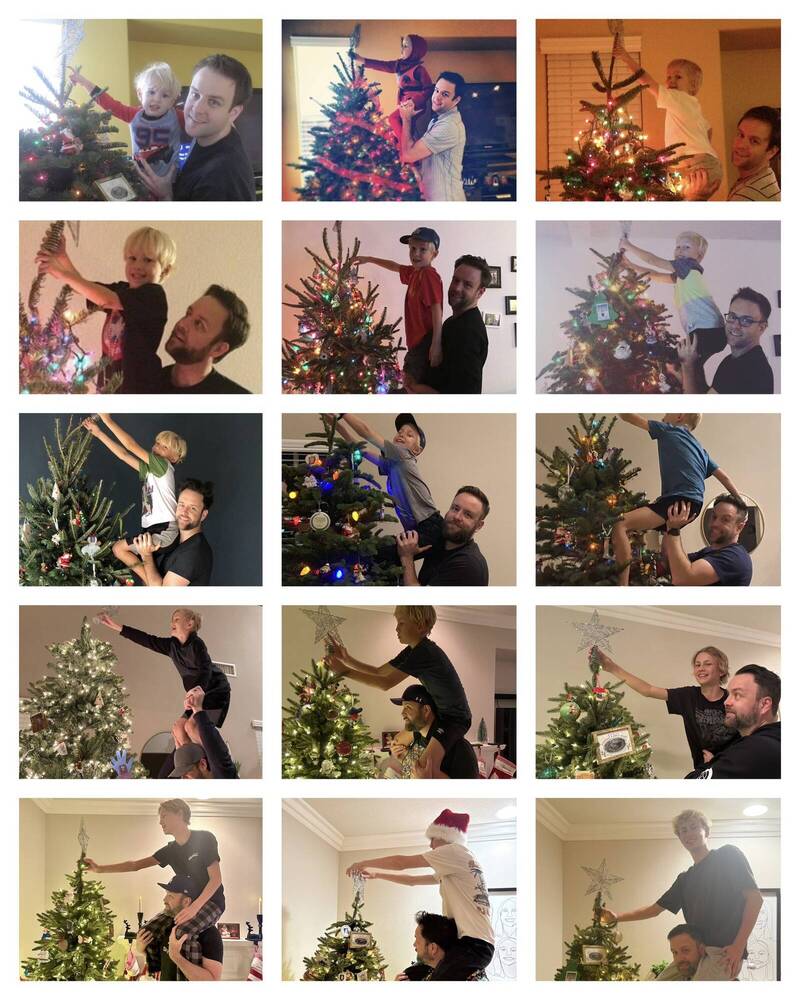 扛儿子挂星星！美国父子10多年「温馨耶诞传统」暖哭万人